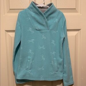 Athletic Works Teal Kids Hoodie with Horse Pattern